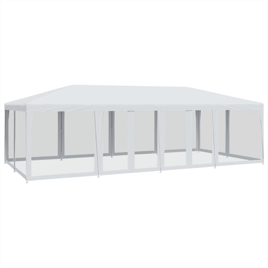 Partytent met 12 mesh zijwanden 8x4 m HDPE wit is nu te koop bij PeponiXL, paradijselijk wonen!