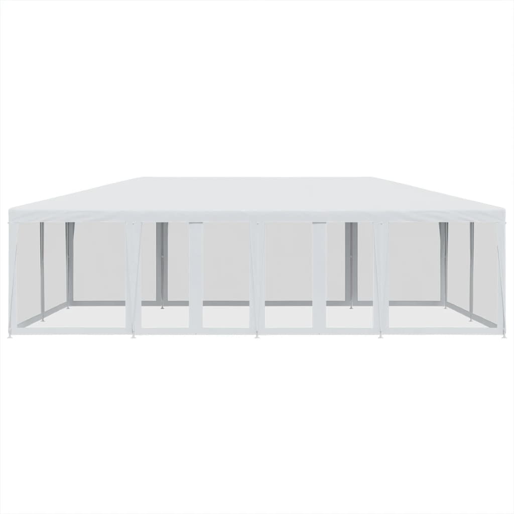 Partytent met 12 mesh zijwanden 8x4 m HDPE wit is nu te koop bij PeponiXL, paradijselijk wonen!