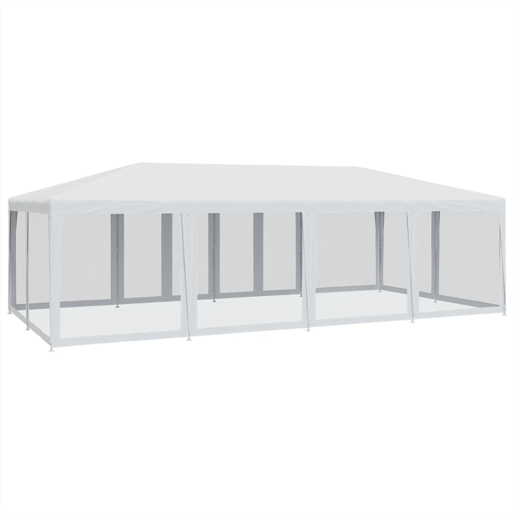 Partytent met 12 mesh zijwanden 8x4 m HDPE wit is nu te koop bij PeponiXL, paradijselijk wonen!