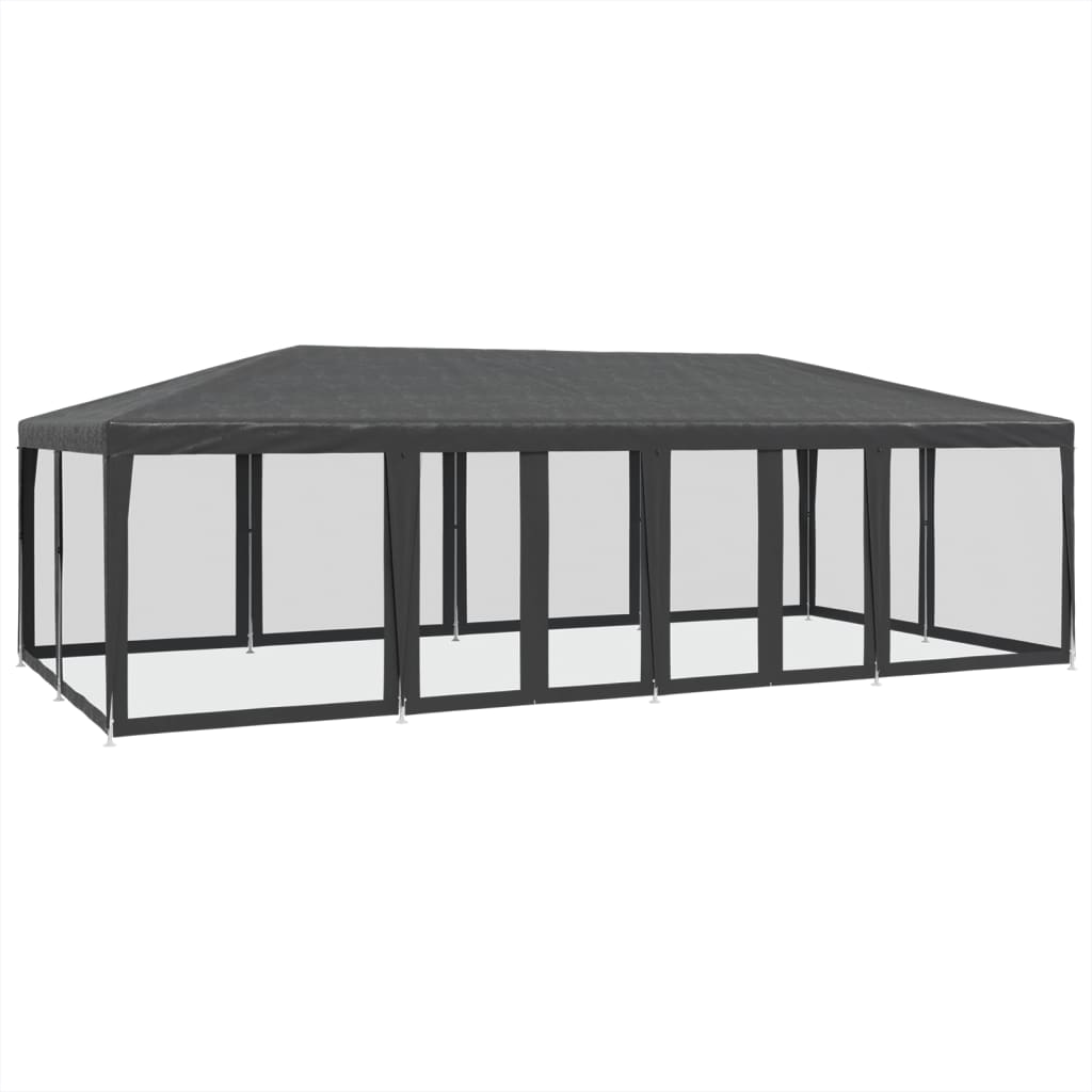 Partytent met 12 mesh zijwanden 8x4 m HDPE antracietkleurig is nu te koop bij PeponiXL, paradijselijk wonen!