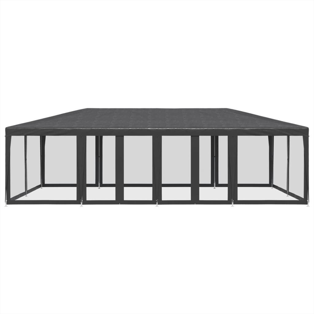Partytent met 12 mesh zijwanden 8x4 m HDPE antracietkleurig is nu te koop bij PeponiXL, paradijselijk wonen!