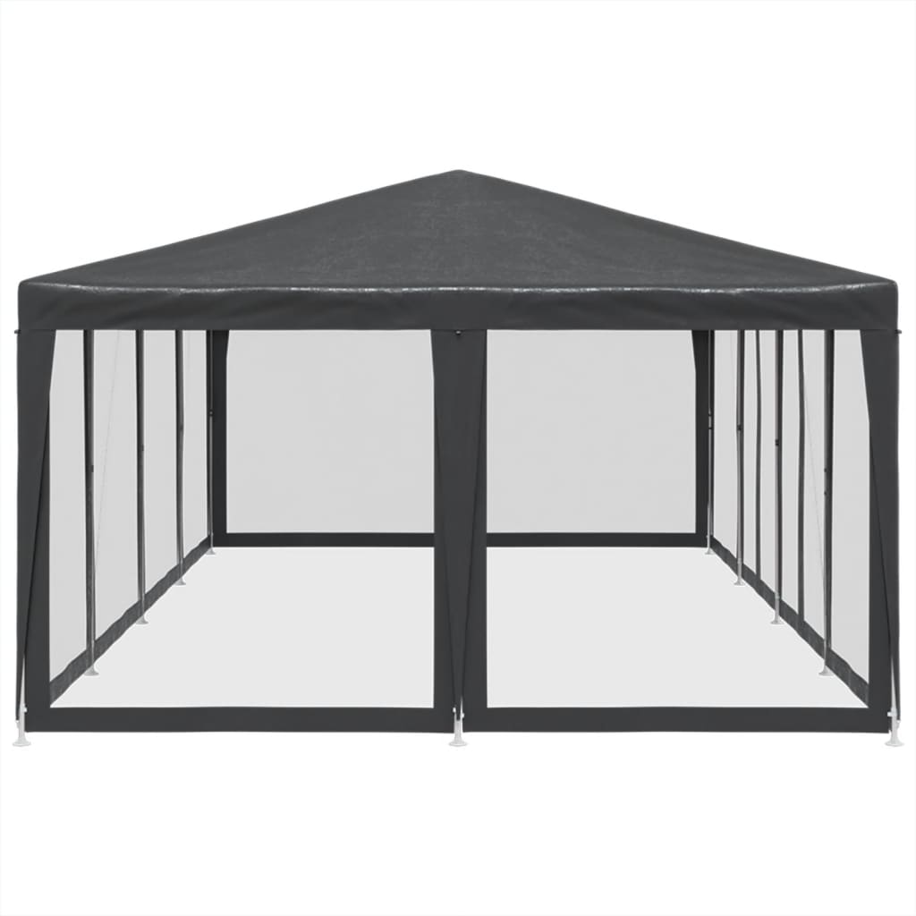 Partytent met 12 mesh zijwanden 8x4 m HDPE antracietkleurig is nu te koop bij PeponiXL, paradijselijk wonen!