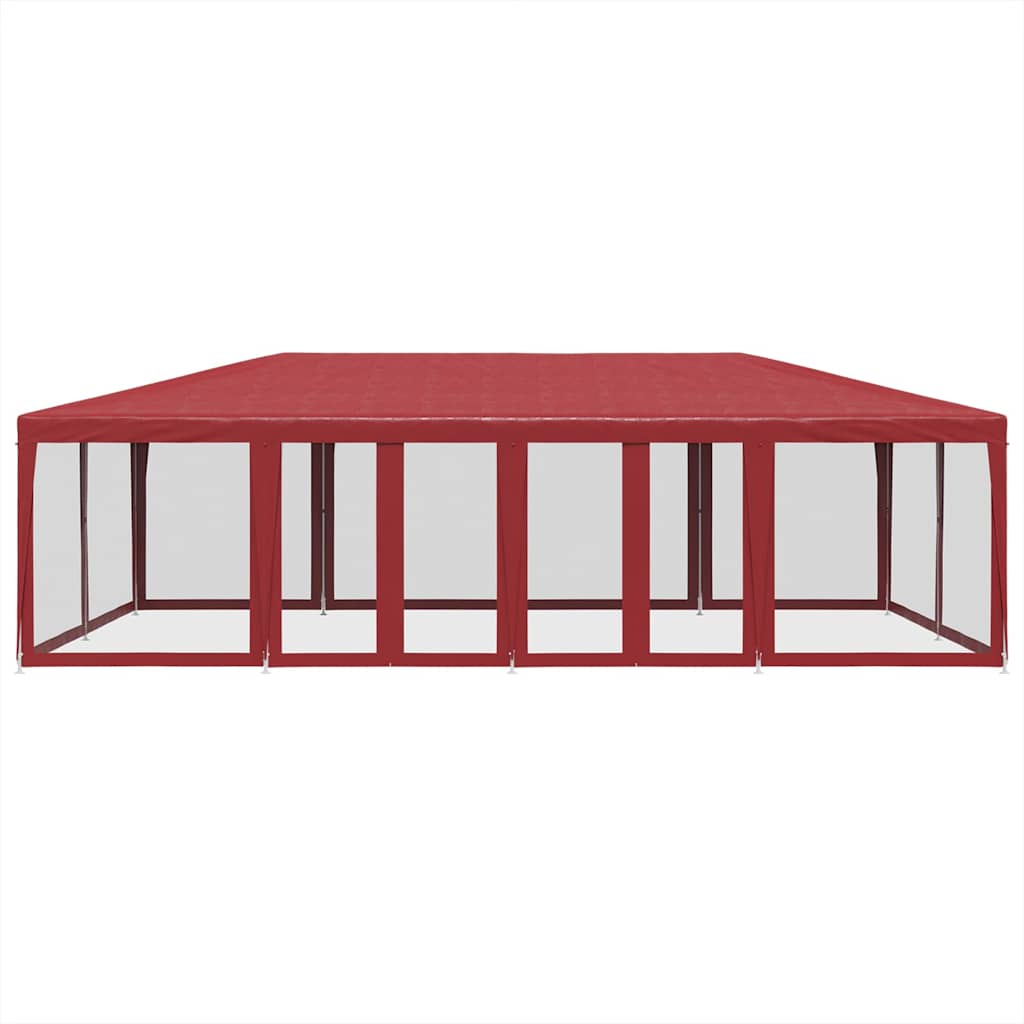 Partytent met 12 mesh zijwanden 8x4 m HDPE rood is nu te koop bij PeponiXL, paradijselijk wonen!