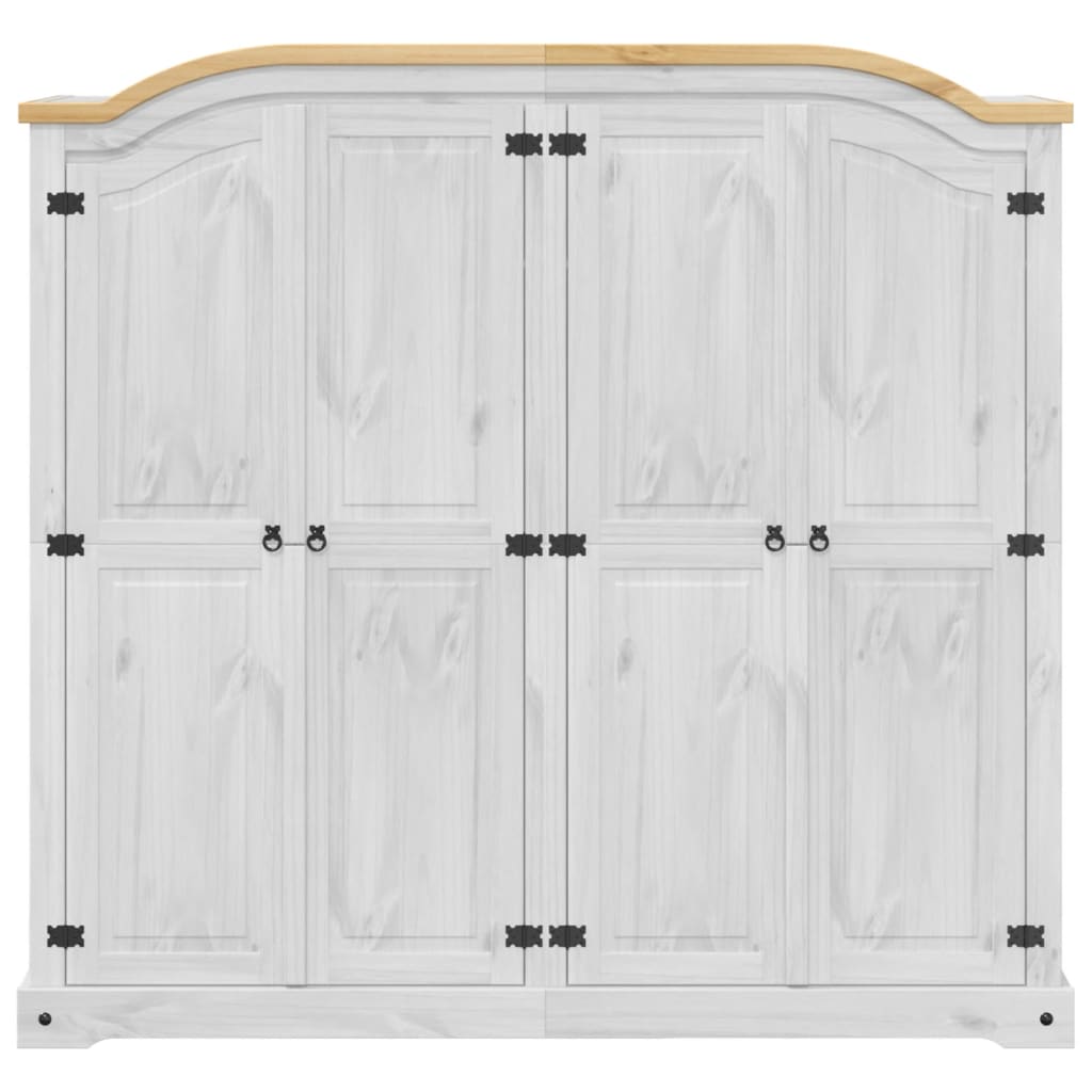 Kledingkast Corona wit 194x52x186 cm massief grenenhout is nu te koop bij PeponiXL, paradijselijk wonen!