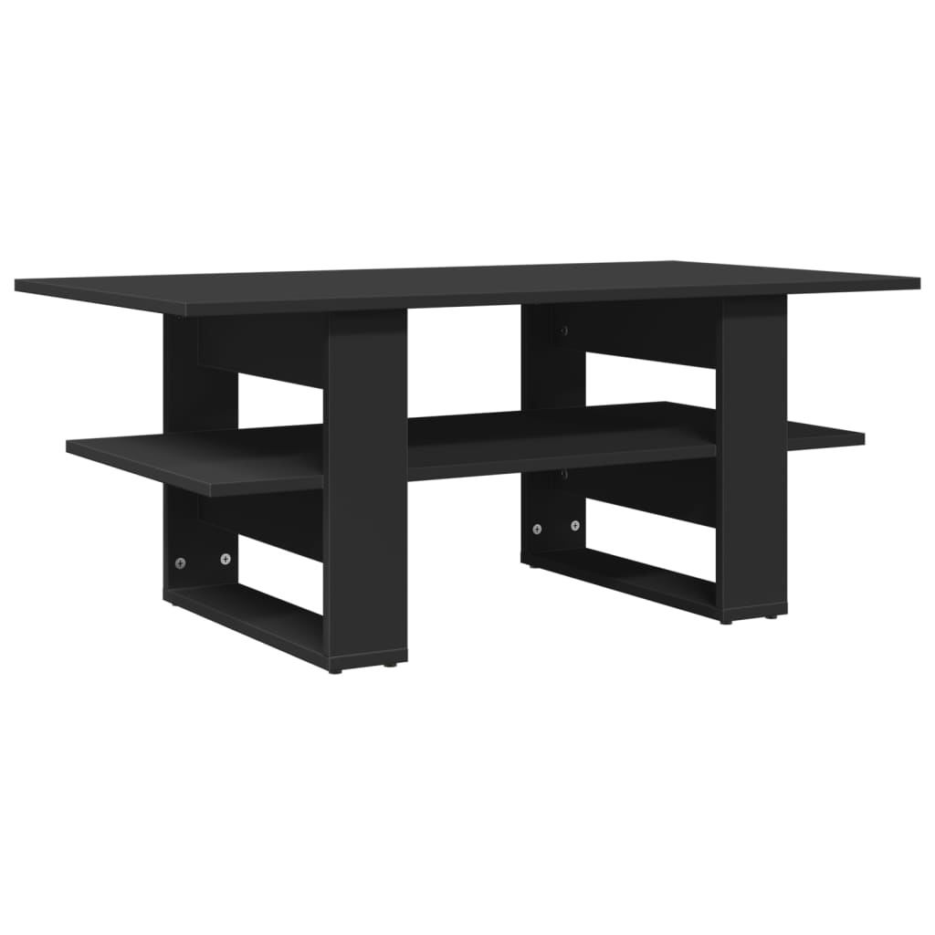 Salontafel 102x55x42 cm bewerkt hout zwart is nu te koop bij PeponiXL, paradijselijk wonen!