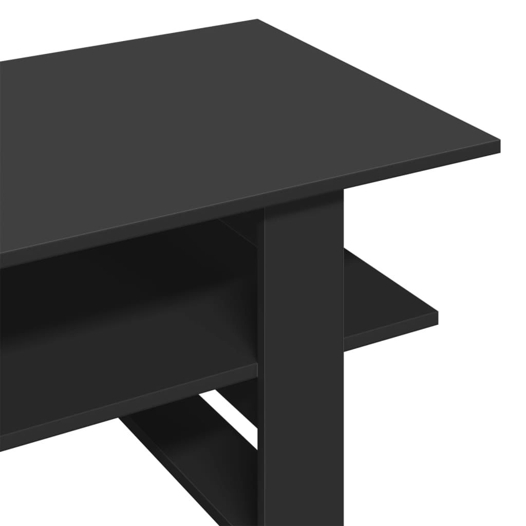 Salontafel 102x55x42 cm bewerkt hout zwart is nu te koop bij PeponiXL, paradijselijk wonen!