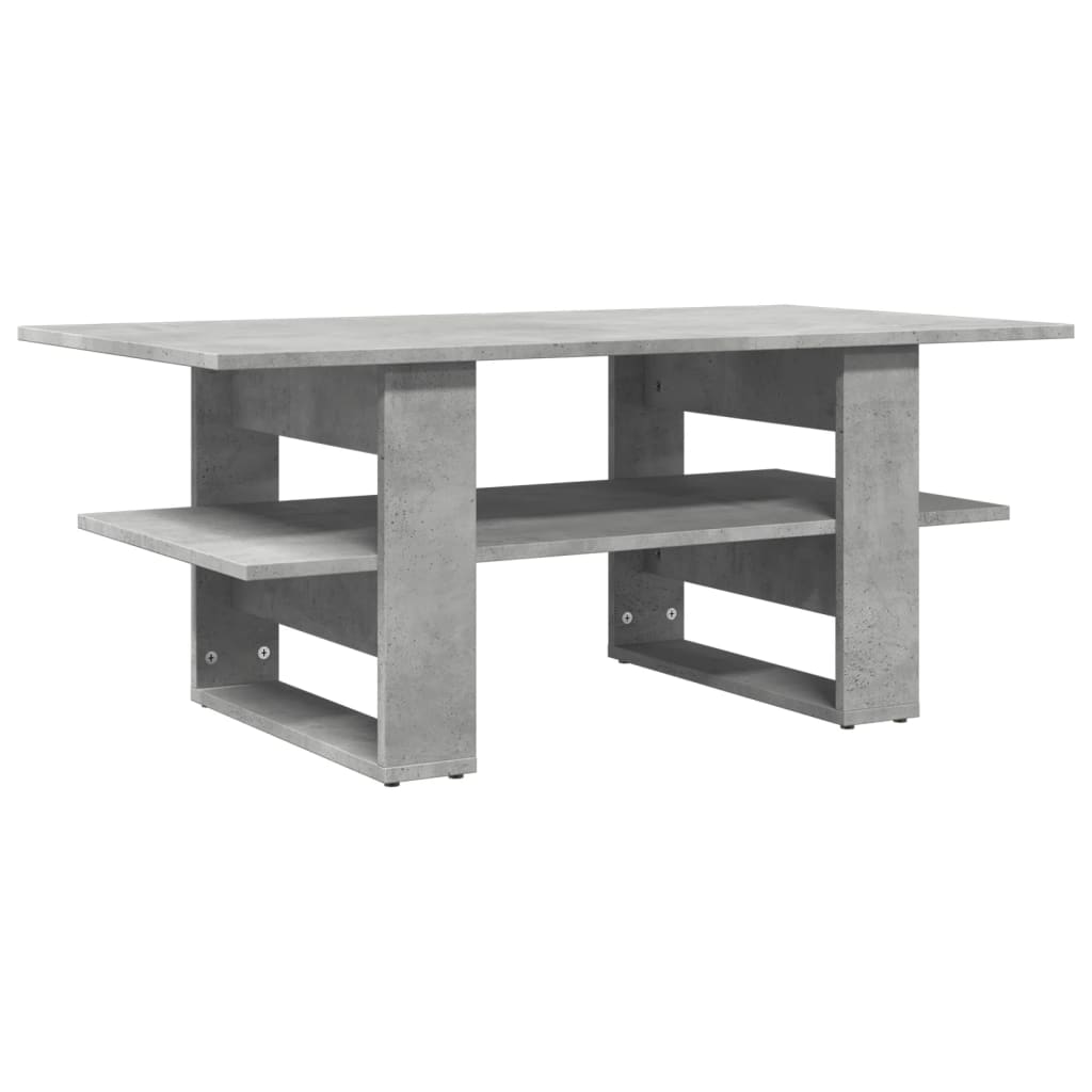 Salontafel 102x55x42 cm bewerkt hout betongrijs is nu te koop bij PeponiXL, paradijselijk wonen!