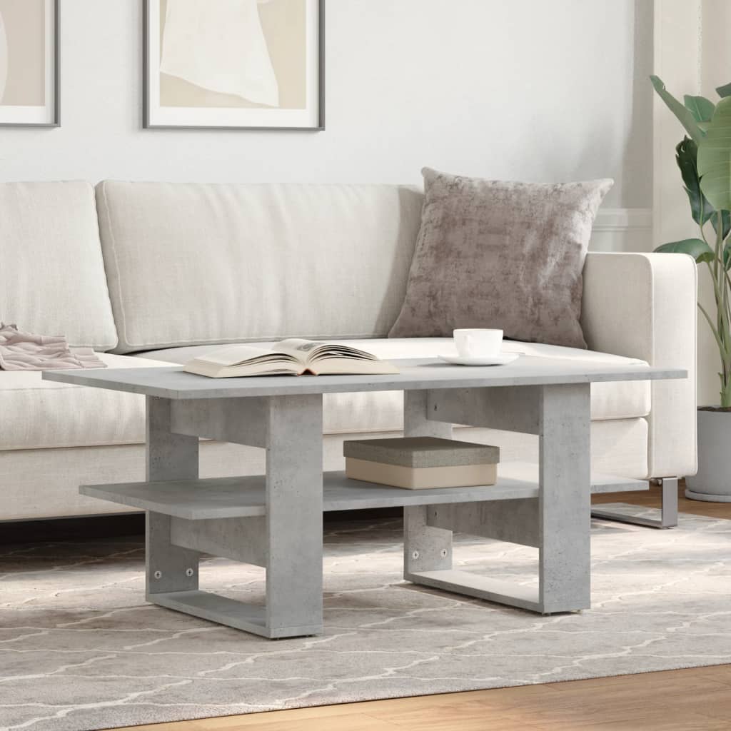 Salontafel 102x55x42 cm bewerkt hout betongrijs is nu te koop bij PeponiXL, paradijselijk wonen!