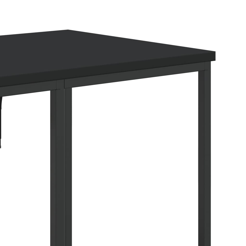 Kledingrek met schappen bewerkt hout zwart is nu te koop bij PeponiXL, paradijselijk wonen!