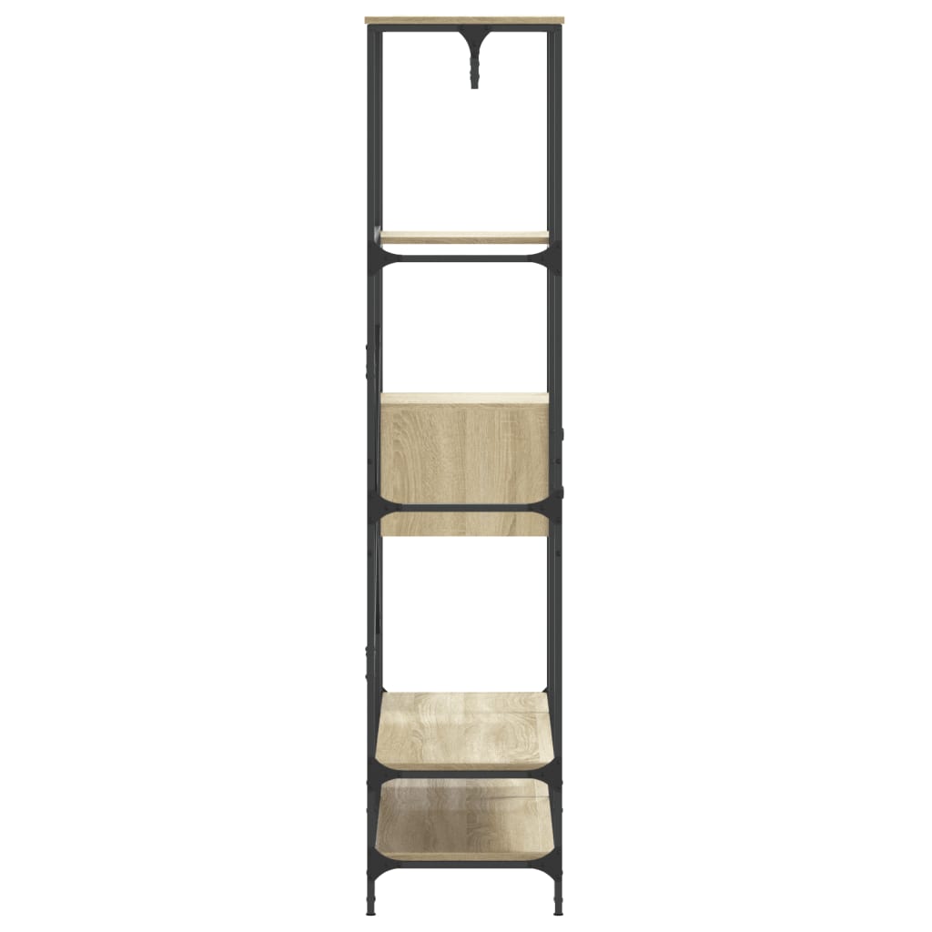 Kledingrek met schappen bewerkt hout sonoma eikenkleurig is nu te koop bij PeponiXL, paradijselijk wonen!