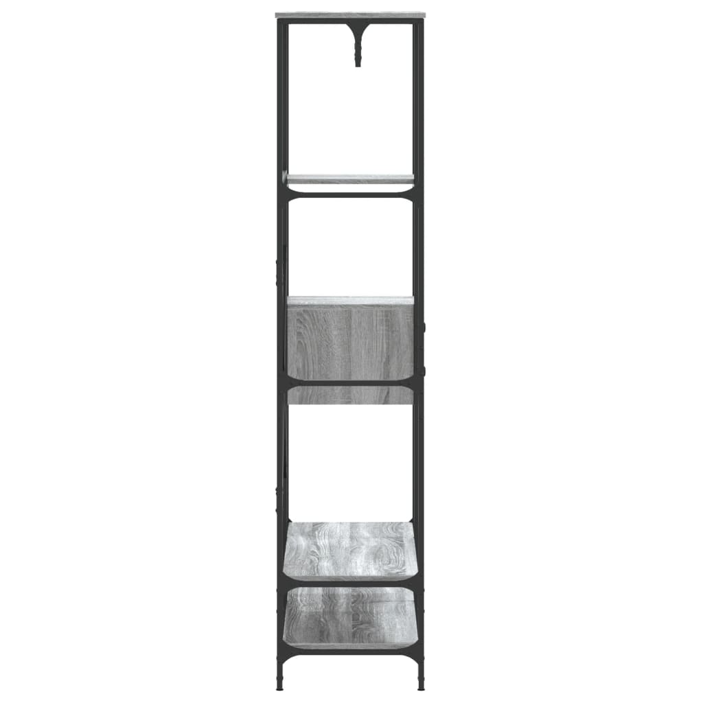 Kledingrek met schappen bewerkt hout grijs sonoma eikenkleurig is nu te koop bij PeponiXL, paradijselijk wonen!