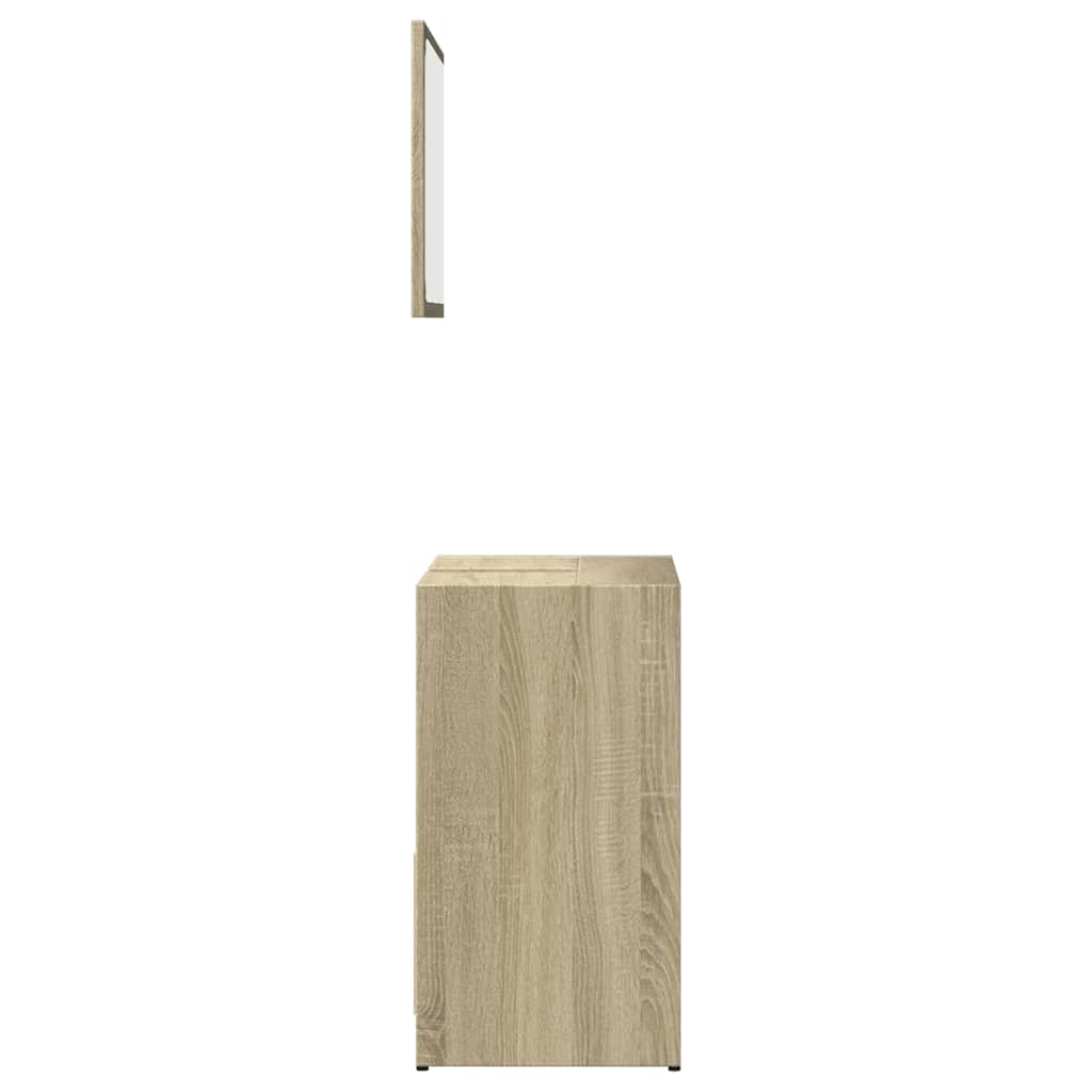2-delige Badkamermeubelset bewerkt hout sonoma eikenkleurig is nu te koop bij PeponiXL, paradijselijk wonen!