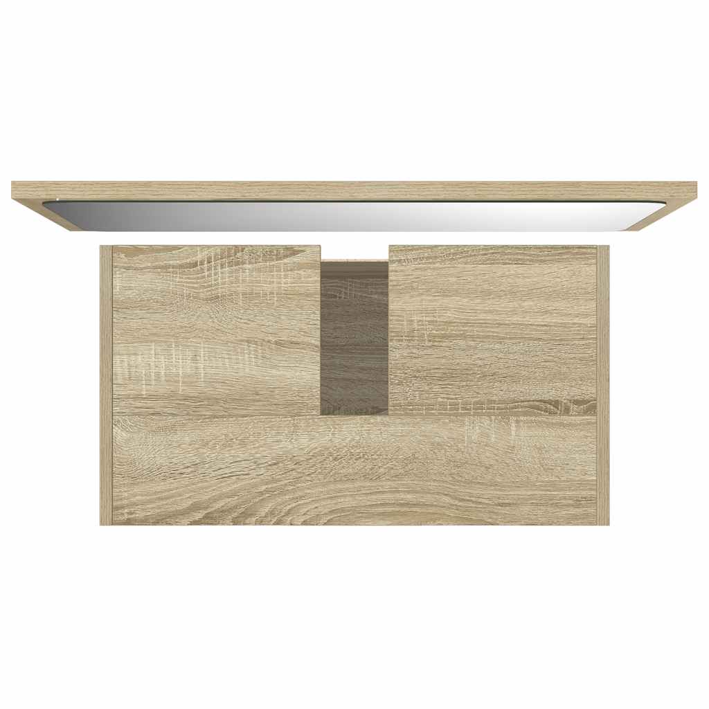 2-delige Badkamermeubelset bewerkt hout sonoma eikenkleurig is nu te koop bij PeponiXL, paradijselijk wonen!