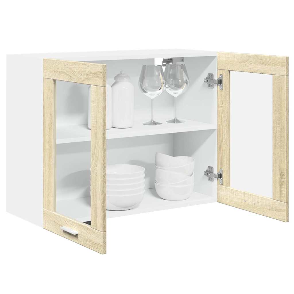 Bovenkast Lyon 80x31x60 cm bewerkt hout sonoma eikenkleurig is nu te koop bij PeponiXL, paradijselijk wonen!