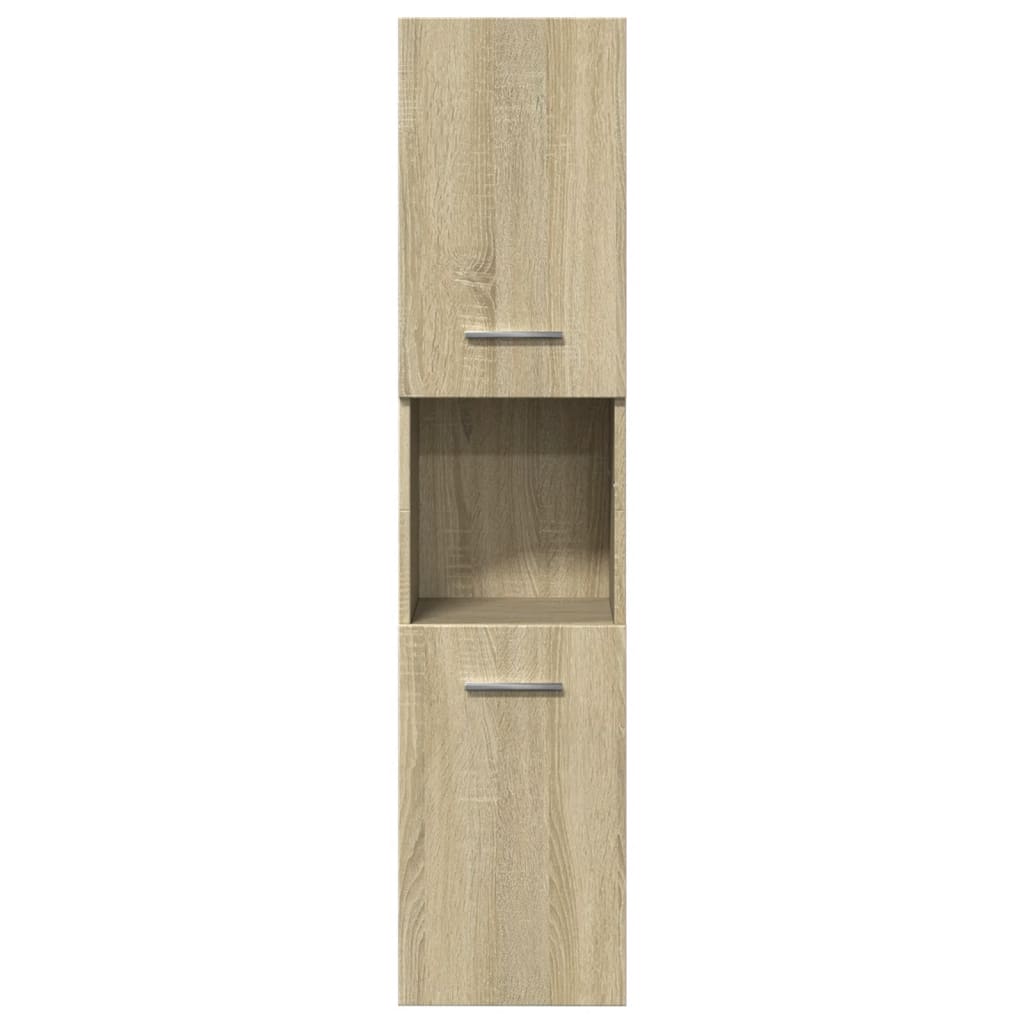 Badkamerkast 30x30x130 cm spaanplaat sonoma eikenkleurig is nu te koop bij PeponiXL, paradijselijk wonen!