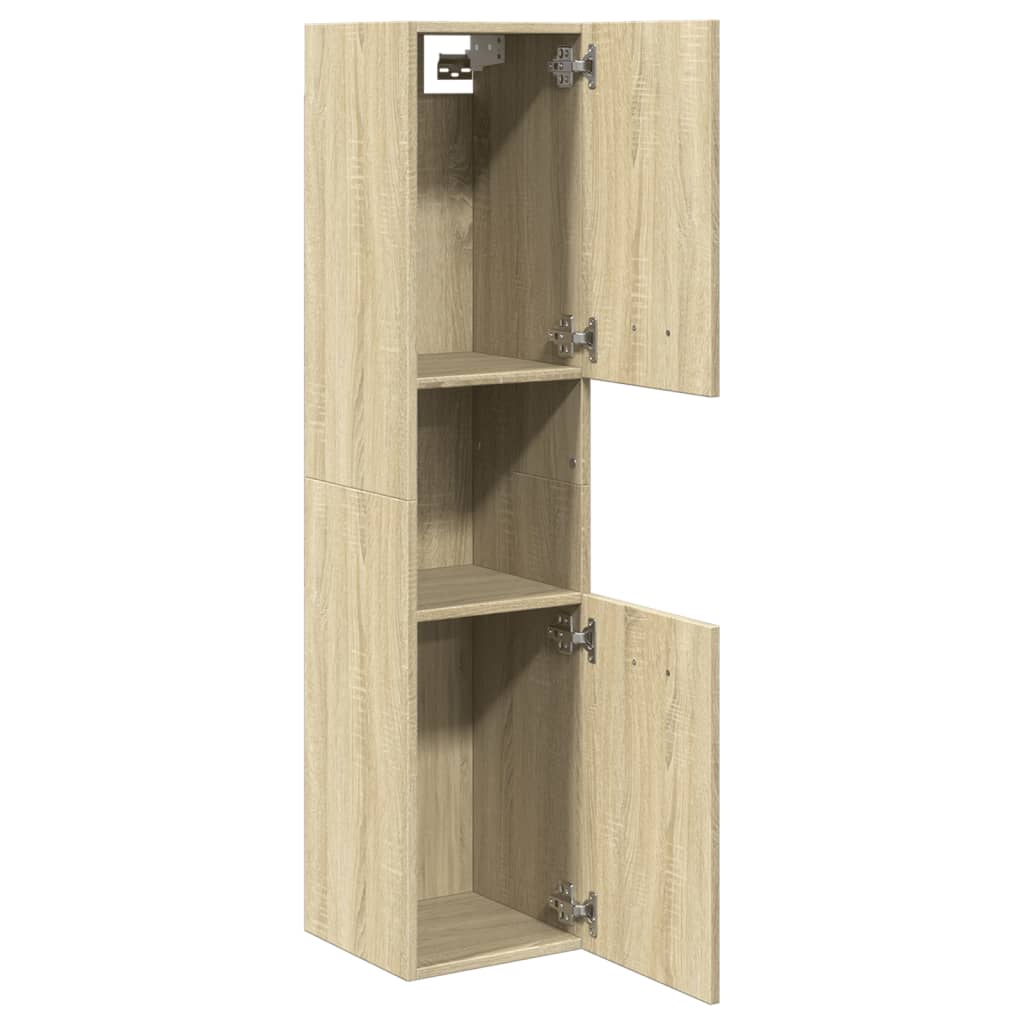 Badkamerkast 30x30x130 cm spaanplaat sonoma eikenkleurig is nu te koop bij PeponiXL, paradijselijk wonen!