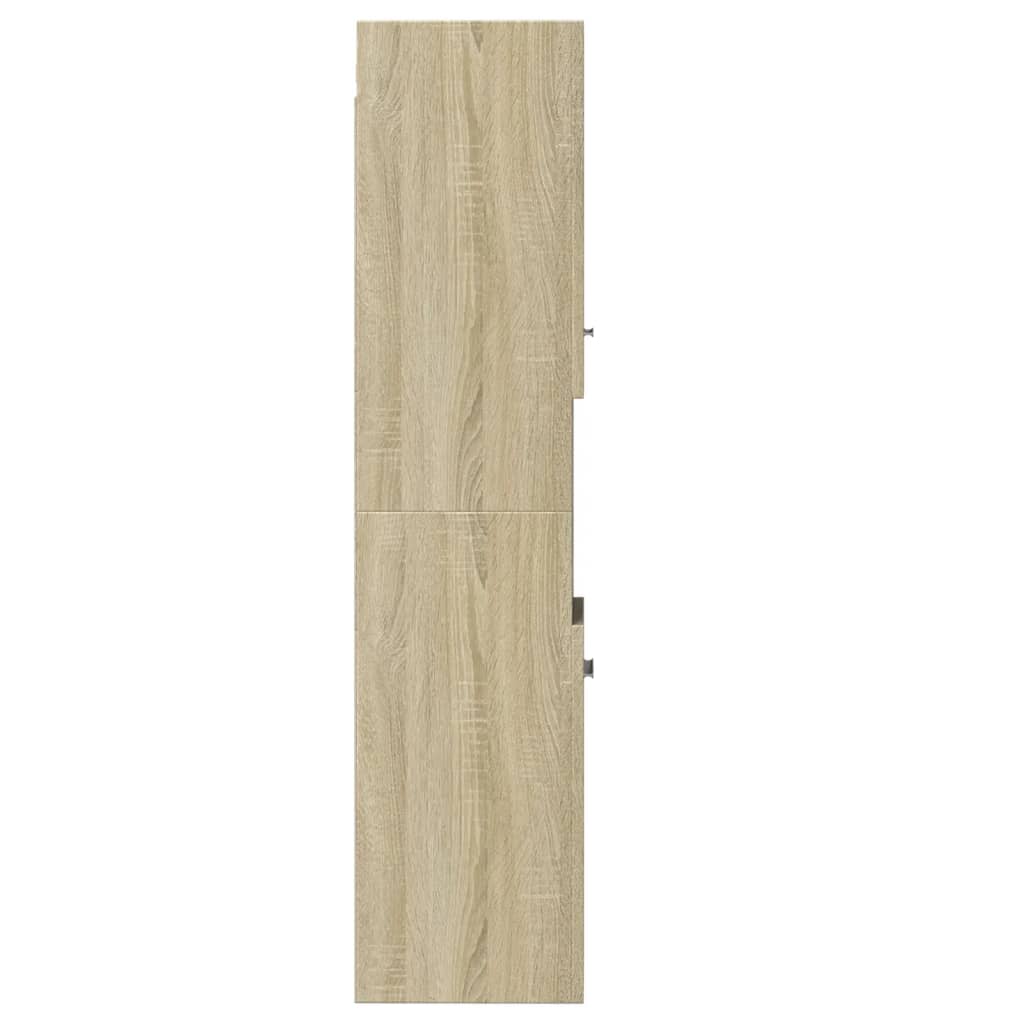 Badkamerkast 30x30x130 cm spaanplaat sonoma eikenkleurig is nu te koop bij PeponiXL, paradijselijk wonen!