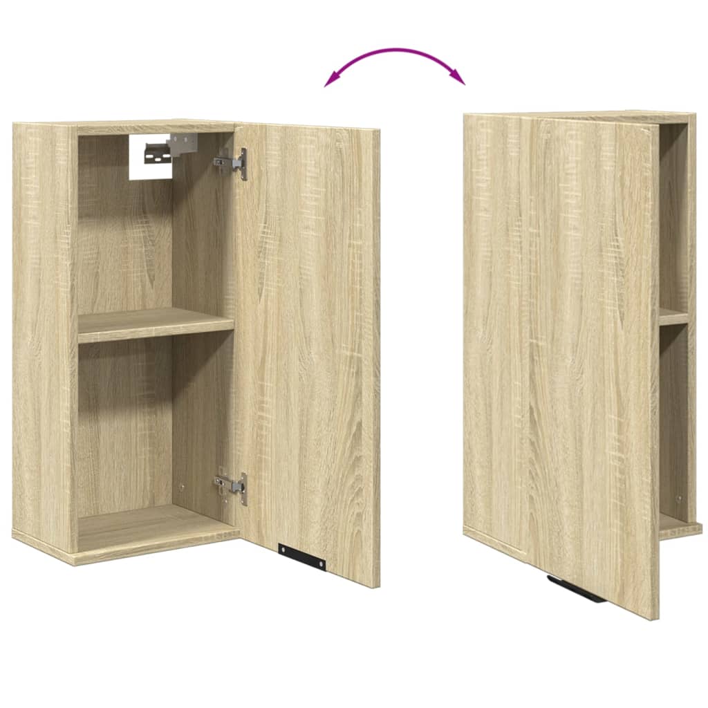 Badkamerkast wandgemonteerd 32x20x67 cm sonoma eikenkleurig is nu te koop bij PeponiXL, paradijselijk wonen!