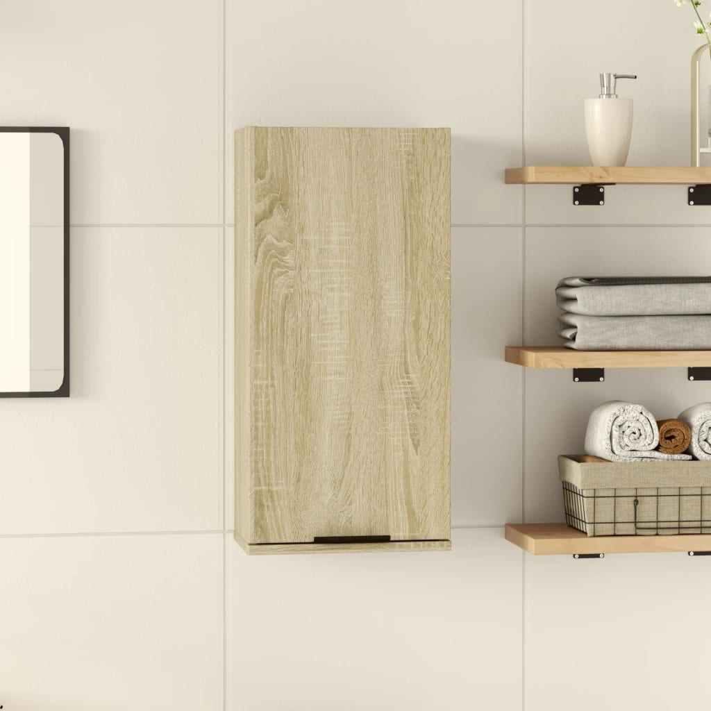 Badkamerkast wandgemonteerd 32x20x67 cm sonoma eikenkleurig is nu te koop bij PeponiXL, paradijselijk wonen!