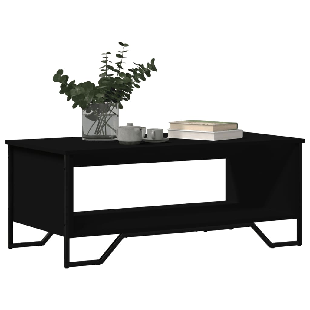 Salontafel 100x51x40 cm bewerkt hout zwart is nu te koop bij PeponiXL, paradijselijk wonen!