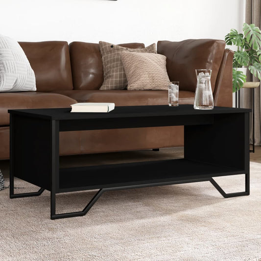 Salontafel 100x51x40 cm bewerkt hout zwart is nu te koop bij PeponiXL, paradijselijk wonen!