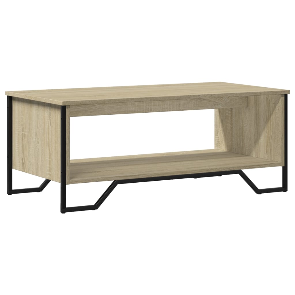 Salontafel 100x51x40 cm bewerkt hout sonoma eikenkleurig is nu te koop bij PeponiXL, paradijselijk wonen!