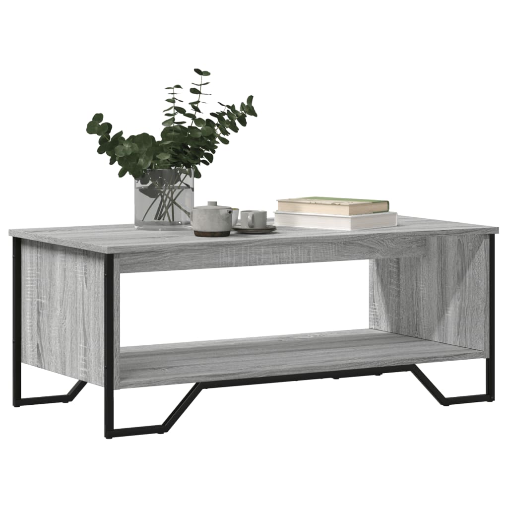 Salontafel 100x51x40 cm bewerkt hout grijs sonoma is nu te koop bij PeponiXL, paradijselijk wonen!