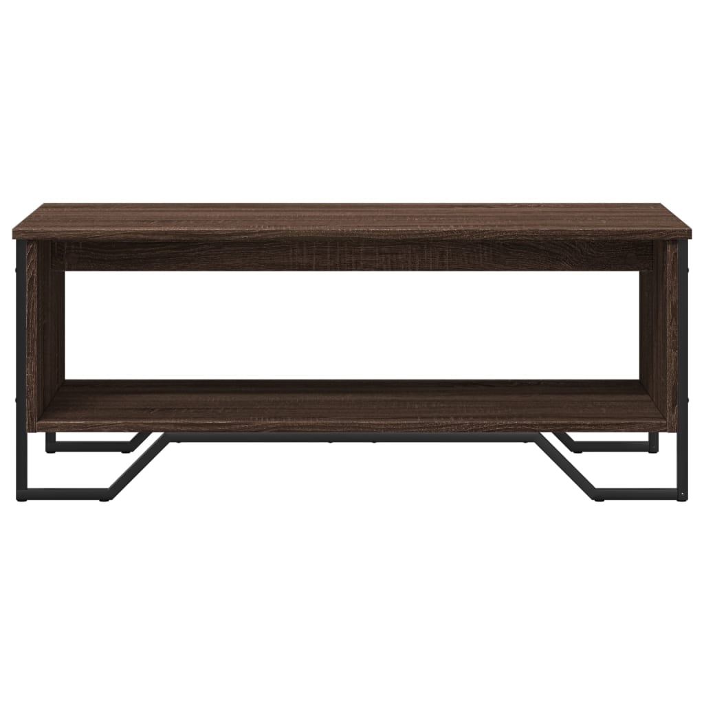 Salontafel 100x51x40 cm bewerkt hout bruin eikenkleur is nu te koop bij PeponiXL, paradijselijk wonen!