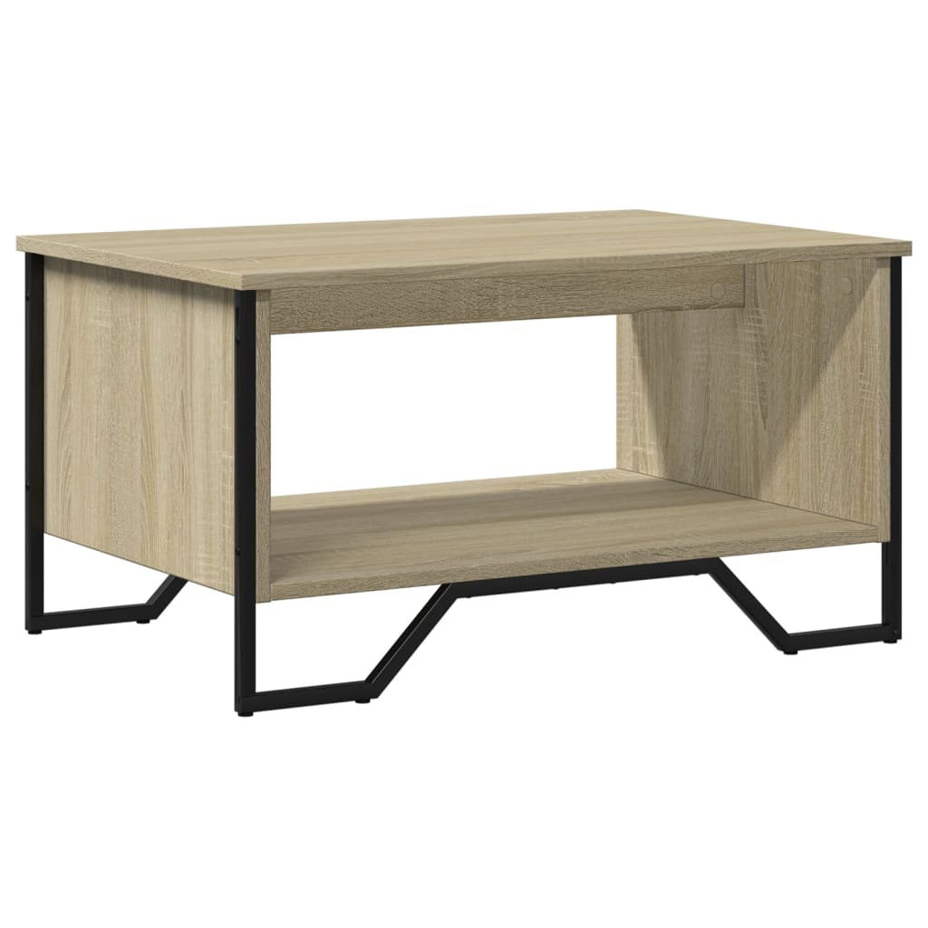 Salontafel 75x51x40 cm bewerkt hout sonoma eikenkleurig is nu te koop bij PeponiXL, paradijselijk wonen!