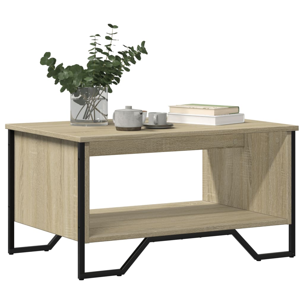 Salontafel 75x51x40 cm bewerkt hout sonoma eikenkleurig is nu te koop bij PeponiXL, paradijselijk wonen!