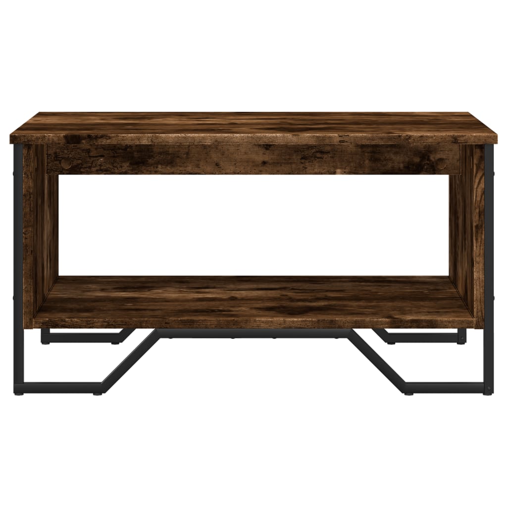 Salontafel 75x51x40 cm bewerkt hout gerookt eikenkleurig is nu te koop bij PeponiXL, paradijselijk wonen!