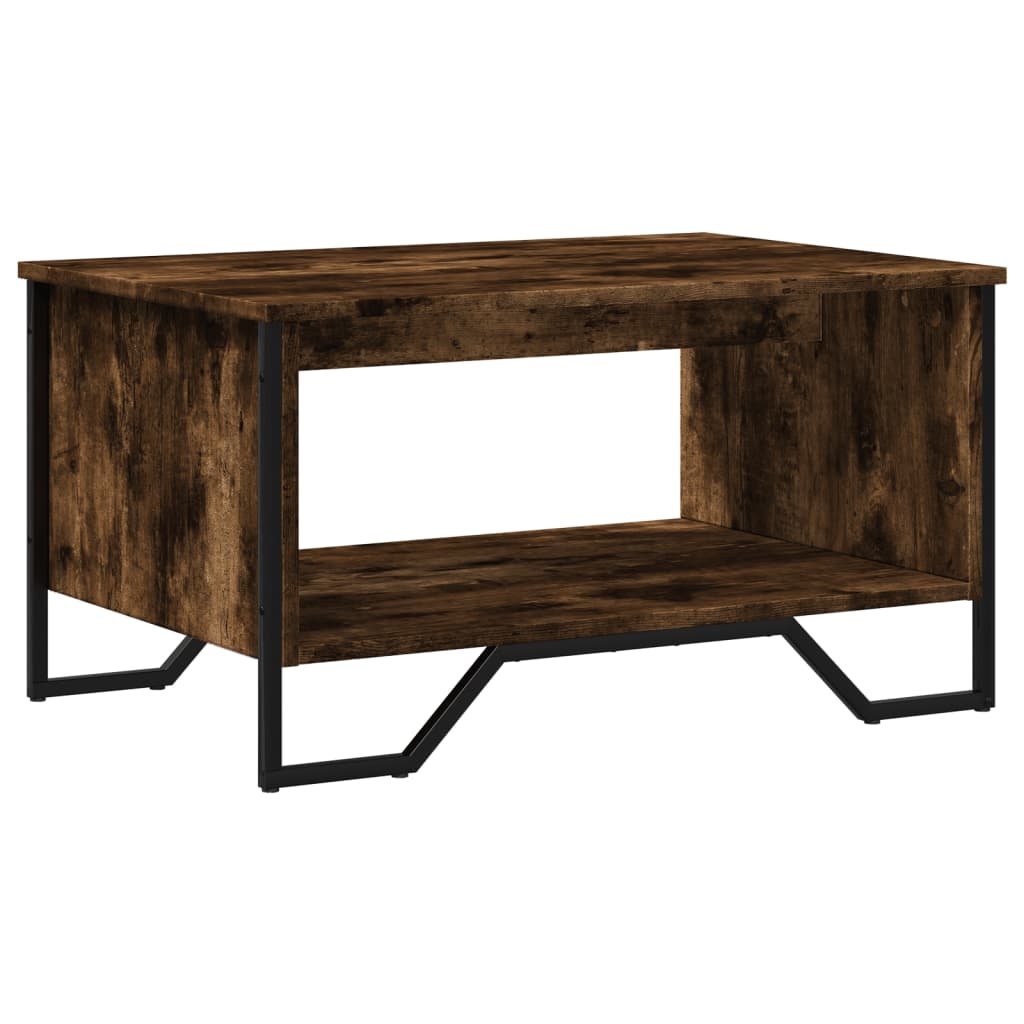 Salontafel 75x51x40 cm bewerkt hout gerookt eikenkleurig is nu te koop bij PeponiXL, paradijselijk wonen!