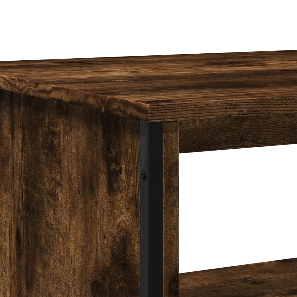 Salontafel 75x51x40 cm bewerkt hout gerookt eikenkleurig is nu te koop bij PeponiXL, paradijselijk wonen!