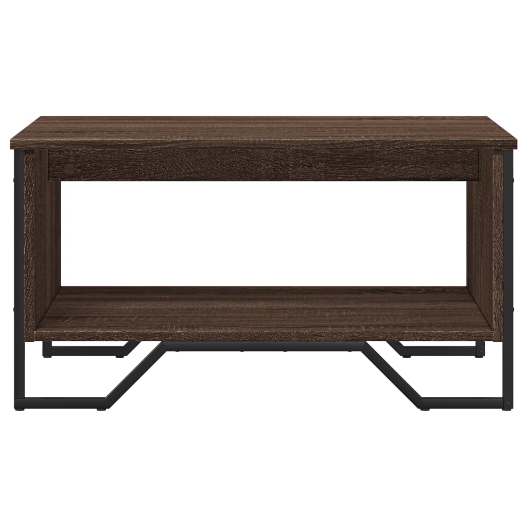 Salontafel 75x51x40 cm bewerkt hout bruin eikenkleur is nu te koop bij PeponiXL, paradijselijk wonen!