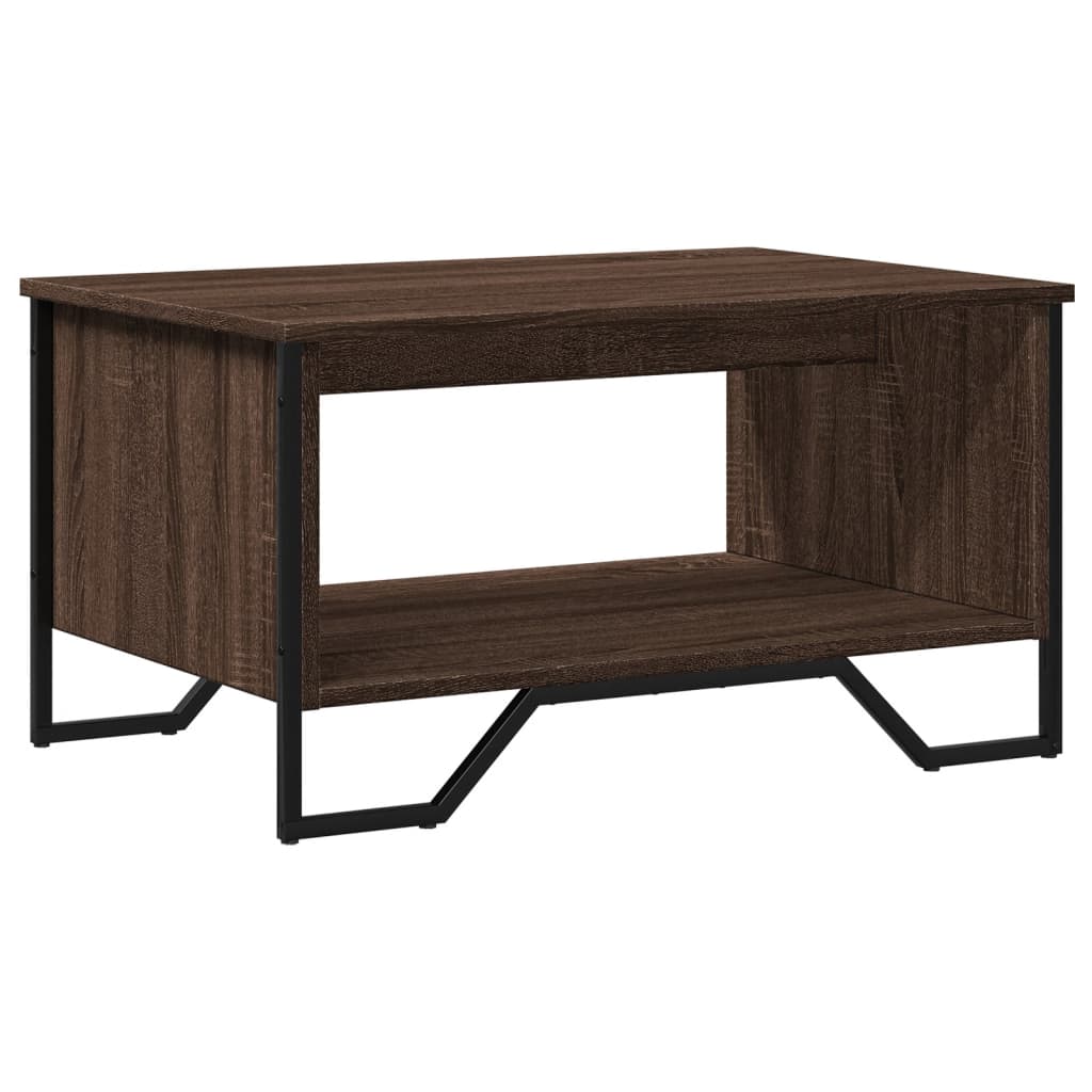 Salontafel 75x51x40 cm bewerkt hout bruin eikenkleur is nu te koop bij PeponiXL, paradijselijk wonen!