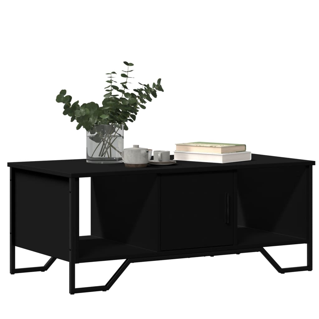 Salontafel 100x51x40 cm bewerkt hout zwart is nu te koop bij PeponiXL, paradijselijk wonen!
