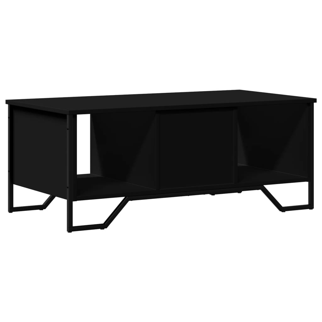Salontafel 100x51x40 cm bewerkt hout zwart is nu te koop bij PeponiXL, paradijselijk wonen!