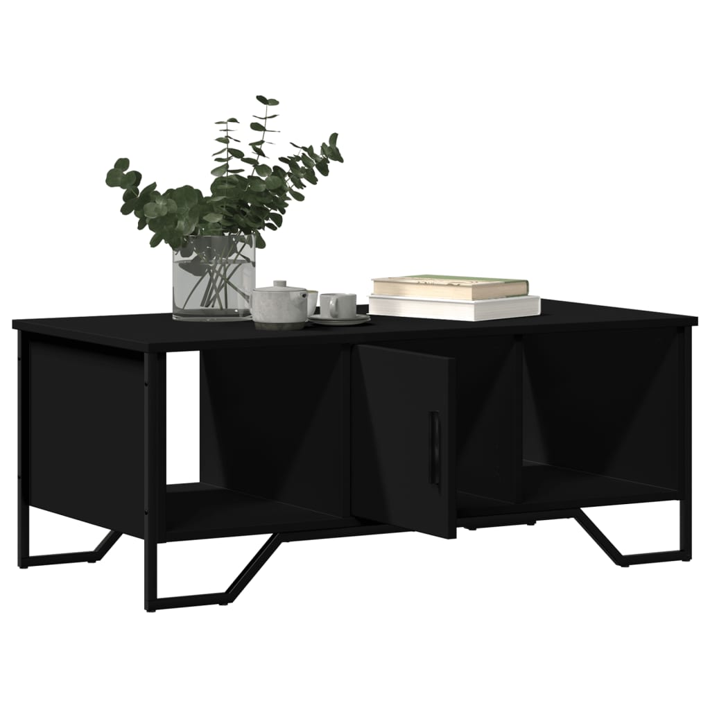 Salontafel 100x51x40 cm bewerkt hout zwart is nu te koop bij PeponiXL, paradijselijk wonen!