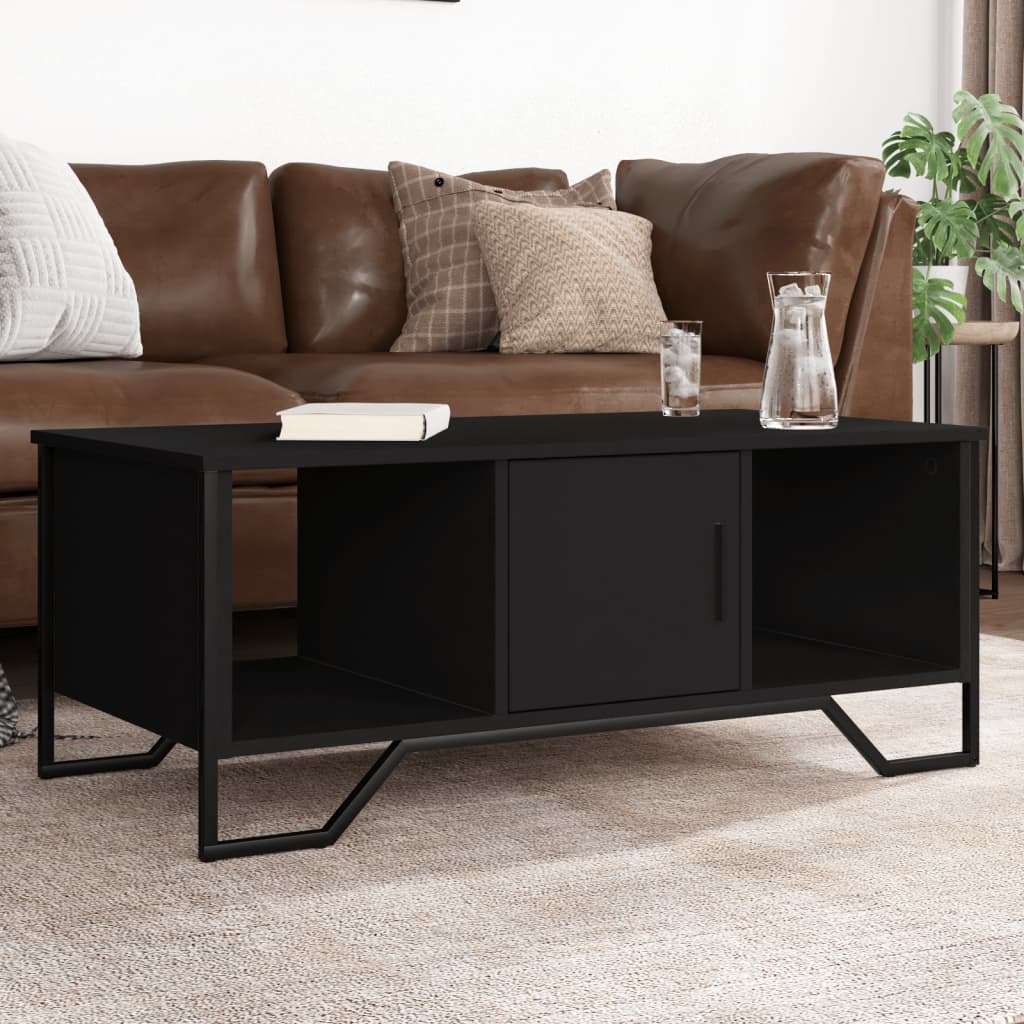 Salontafel 100x51x40 cm bewerkt hout zwart is nu te koop bij PeponiXL, paradijselijk wonen!