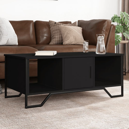 Salontafel 100x51x40 cm bewerkt hout zwart is nu te koop bij PeponiXL, paradijselijk wonen!