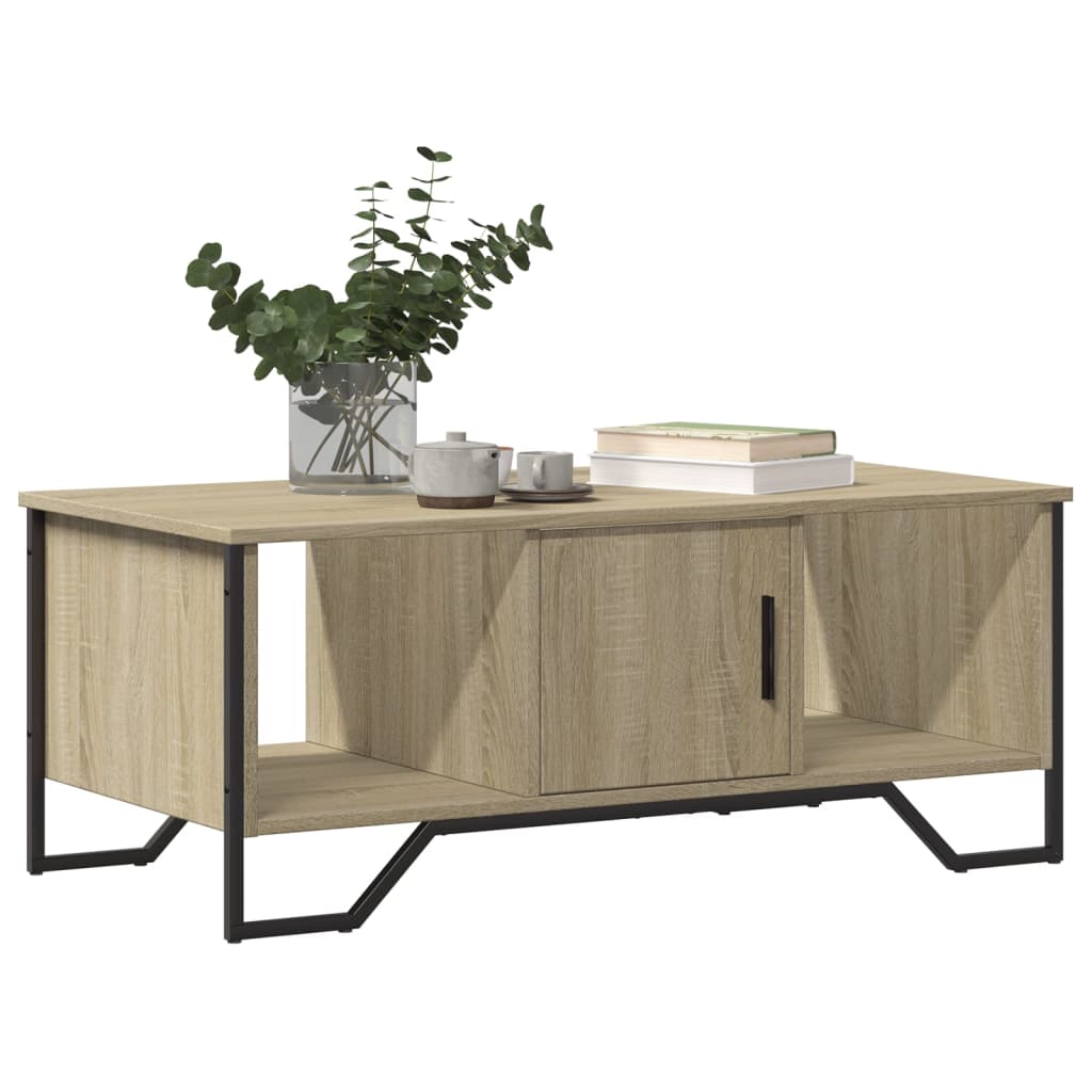 Salontafel 100x51x40 cm bewerkt hout sonoma eikenkleurig is nu te koop bij PeponiXL, paradijselijk wonen!