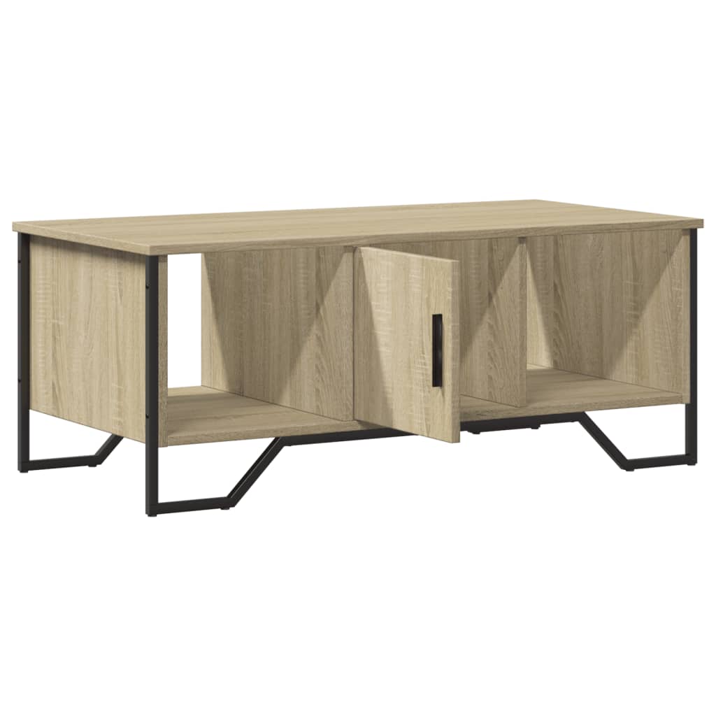 Salontafel 100x51x40 cm bewerkt hout sonoma eikenkleurig is nu te koop bij PeponiXL, paradijselijk wonen!