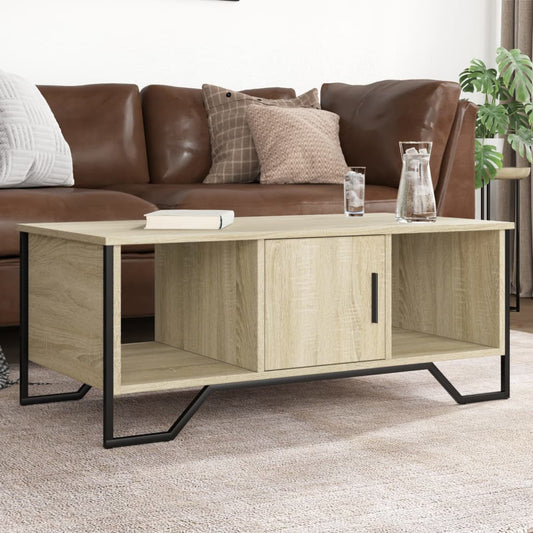 Salontafel 100x51x40 cm bewerkt hout sonoma eikenkleurig is nu te koop bij PeponiXL, paradijselijk wonen!