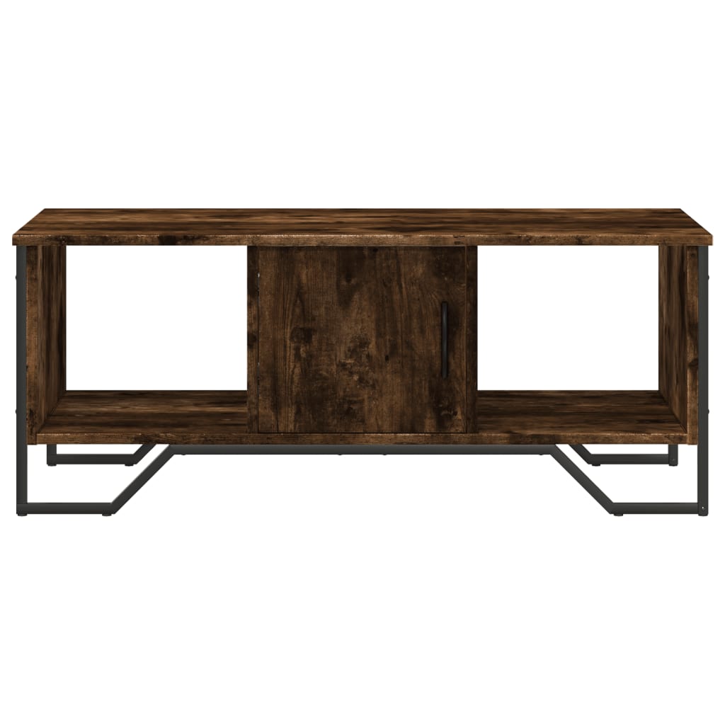 Salontafel 100x51x40 cm bewerkt hout gerookt eikenkleurig is nu te koop bij PeponiXL, paradijselijk wonen!