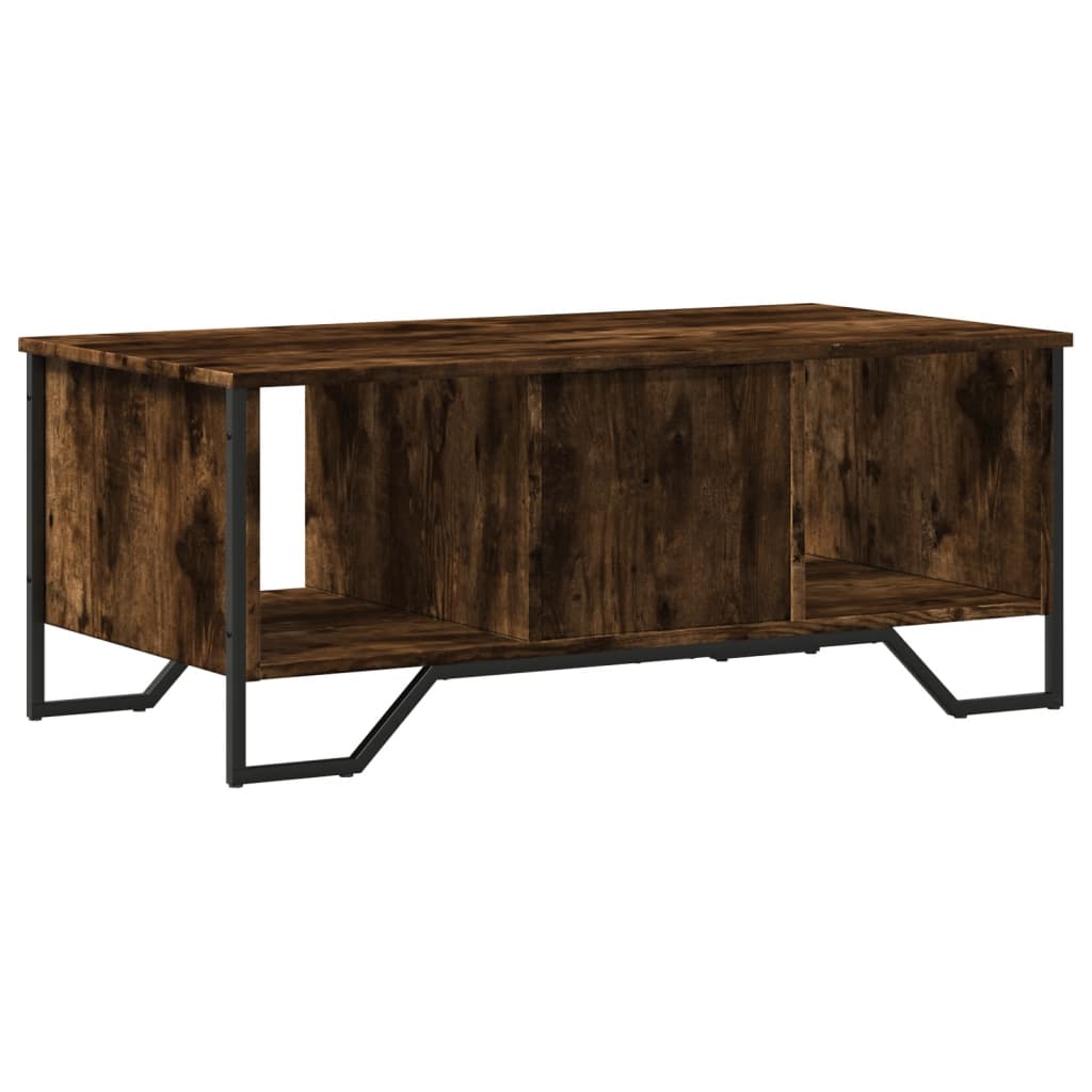 Salontafel 100x51x40 cm bewerkt hout gerookt eikenkleurig is nu te koop bij PeponiXL, paradijselijk wonen!