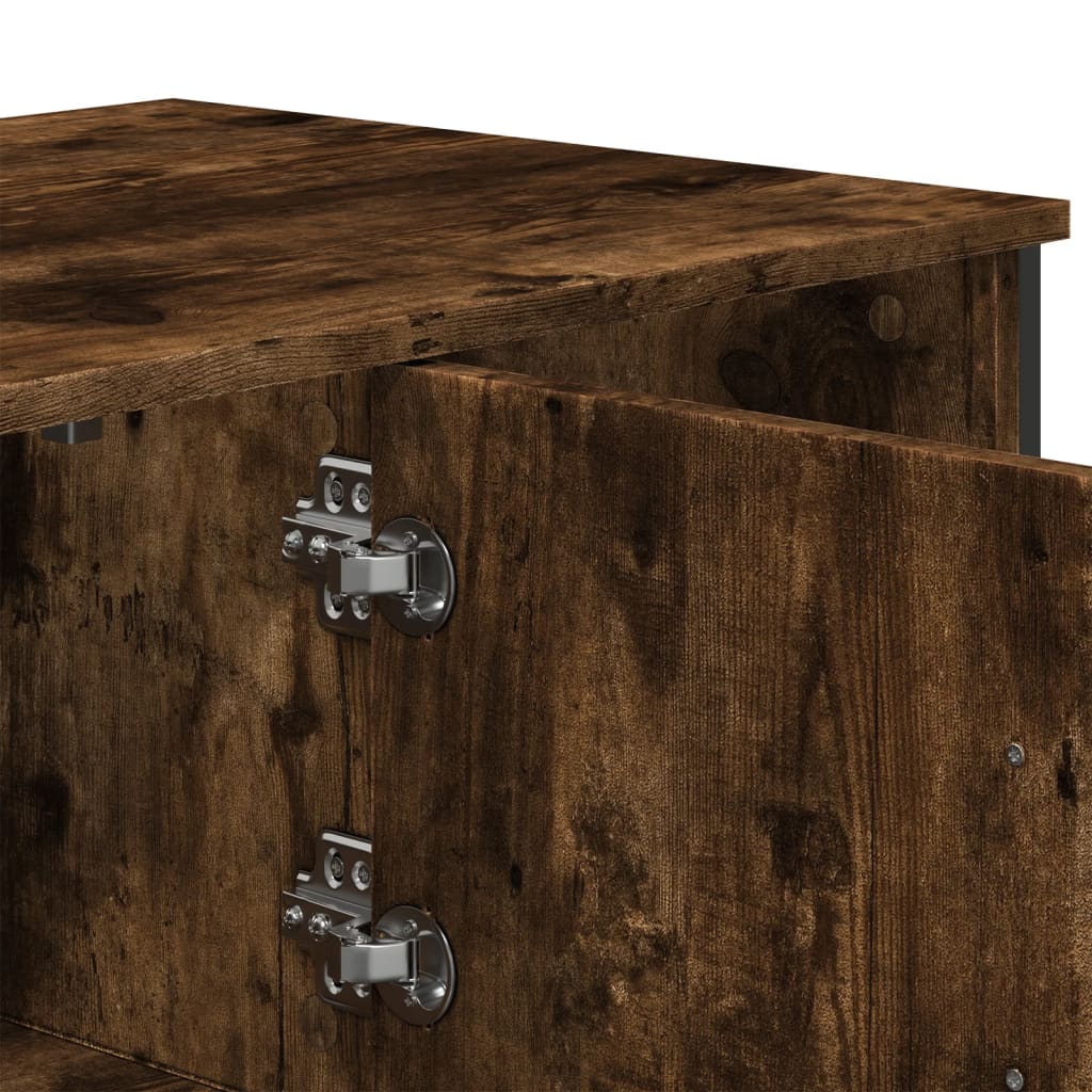 Salontafel 100x51x40 cm bewerkt hout gerookt eikenkleurig is nu te koop bij PeponiXL, paradijselijk wonen!