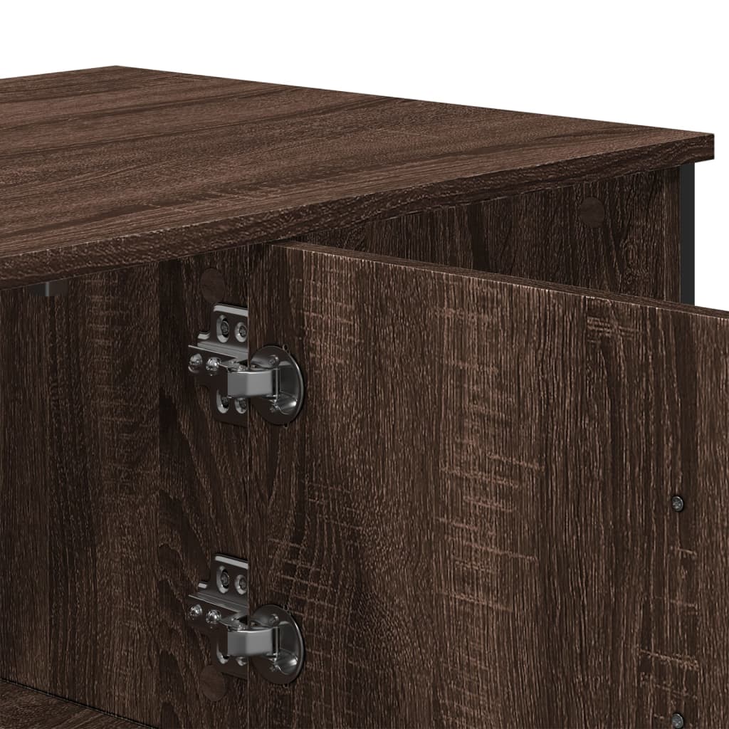 Salontafel 100x51x40 cm bewerkt hout bruin eikenkleur is nu te koop bij PeponiXL, paradijselijk wonen!