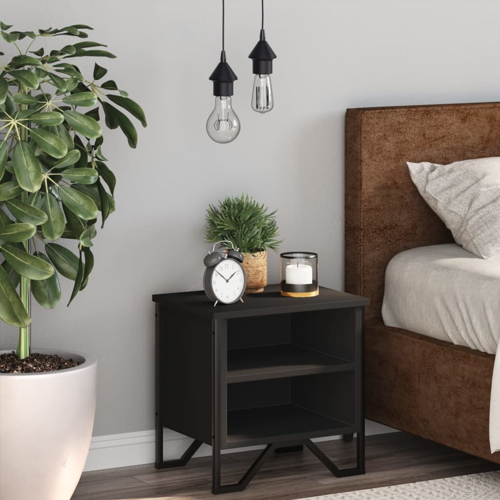 Nachtkastje 40x30x40 cm spaanplaat zwart is nu te koop bij PeponiXL, paradijselijk wonen!