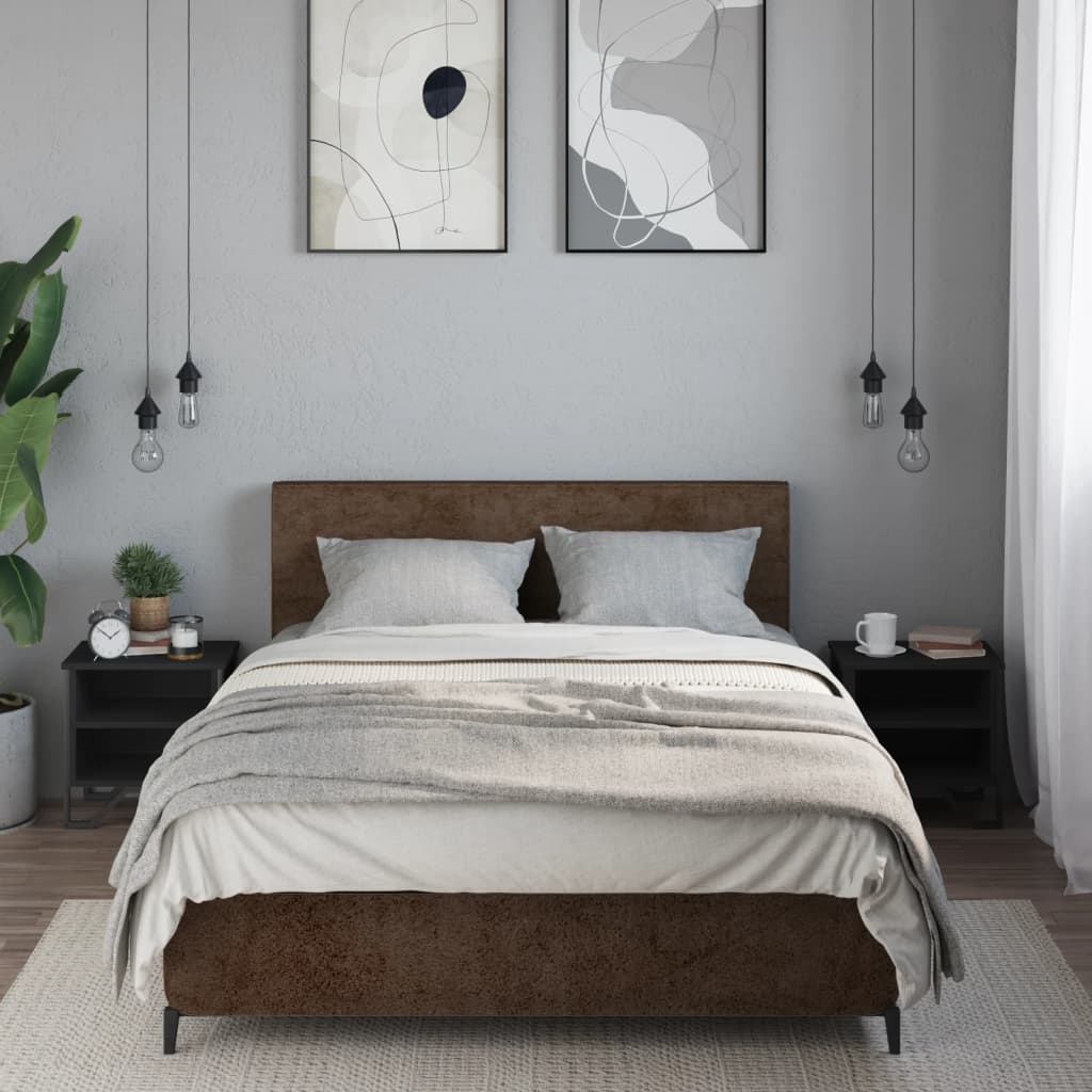 Nachtkastjes 2 st 40x30x40 cm bewerkt hout zwart is nu te koop bij PeponiXL, paradijselijk wonen!