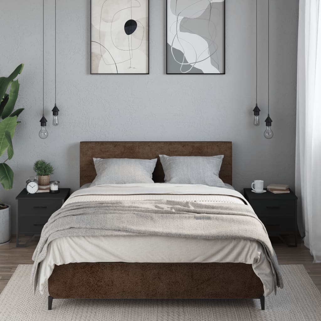 Nachtkastjes 2 st 40x41x40 cm bewerkt hout zwart is nu te koop bij PeponiXL, paradijselijk wonen!